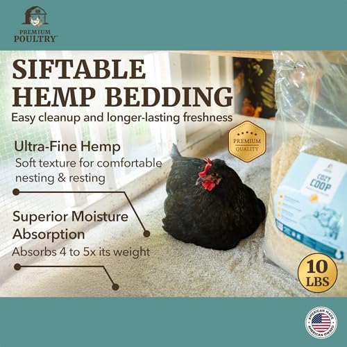 4 Pack 10 Pound Bag Hemp Cozy Coop Siftable Chicken Bedding - size: 4 Pack