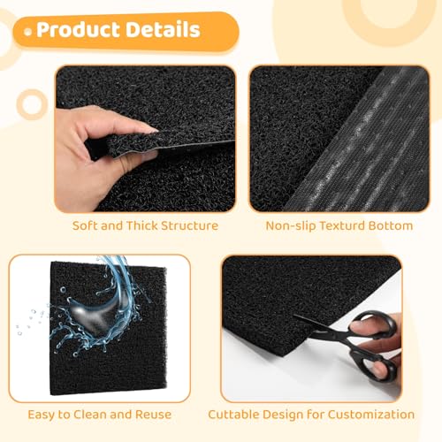 8 Pcs Chicken Nesting Pads, Washable Nesting Box Liners for Chicken Coop, Reusable Plastic Nest Box Pads with 4 Pcs Fake Wooden Eggs, Chicken Laying Mats, 12×12×0.8 inch - color: Black