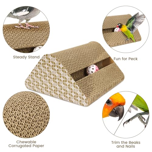 OSWINMART Parrot Cardboard Toy with Jingle Ball - size: LARGE size