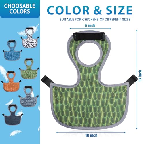 Chicken Saddle for Hens - Chicken Aprons for Hens With Adjustable Straps, Chicken Aprons & Vest Jacket for Hens - style: Green Feather