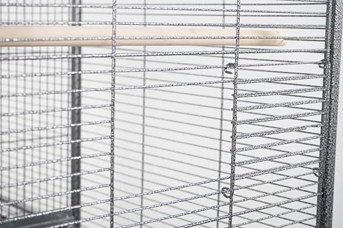 1F/2F/3F Stackable Center Divided Breeder Breeding Bird Flight Double Rolling Cage for Aviaries Canaries Cockatiels Lovebirds Finches Budgies Small Parrots. (Black Vein, 1F) - color: Black Vein