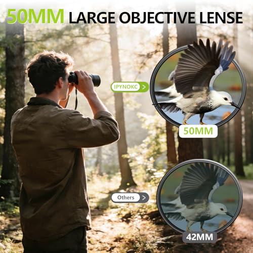 15x50 HD High-Powered Binoculars for Adults & Teens, Premium Clear Optics for Outdoor, Sports & Travel, Perfect Waterproof Camping Gear and Hunting Essentials for Adventures - size: 15X50