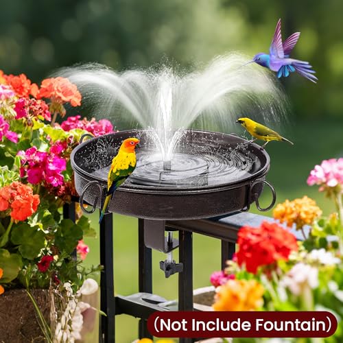 12 Inch Deck Mounted Bird Bath with Clamp for Railing, Fence | Bathing and Feeding Station, Freestanding Design, Attracts Wild Birds to Patios, Lawns and Gardens - size: deck bird bath
