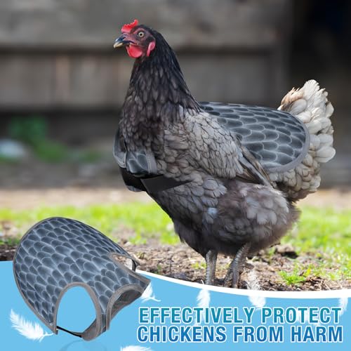 Chicken Saddle for Hens - Chicken Aprons for Hens With Adjustable Straps, Chicken Aprons & Vest Jacket for Hens - style: Grey Feather