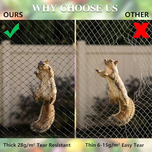 10 x 10 FT Bird Netting,1/2" Mesh Garden Netting,100PCS Zip Ties | Heavy Duty Bird Net Poultry Netting Fence for Chicken Coop,Fruit Trees,Plants and Vegetables Against Birds, Deer, Squirrels - size: 10 x 10 FT