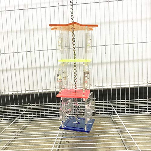 Bird Foraging Toys,Creative Parrot Feeder Box,Hanging Treat Foraging Toy for Anchovies,Parakeets,Cockatiel,Conure,Mynah,Macow