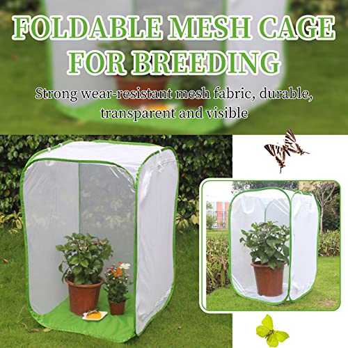 EATAKWARD 36" Mesh Plant Enclosure, Foldable Mesh Cage for Breeding, Grow Tent Plant Cover for Fruit, Vegetables, Pests, Bird and Pest Protection Guard for Flowers and Herbs Pop-Up Cage - size: 35.4'' X 23.6'' X 23.6''