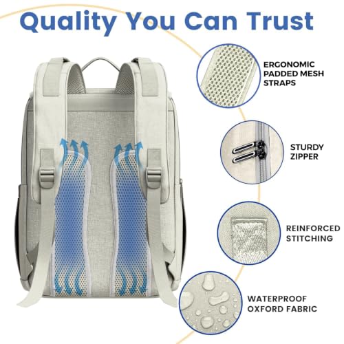 Baby Shower Gifts Diaper Bag Backpack, Baby Diaper Bag, Large Baby Bag for Boys & Girls, Waterproof, 16 Pockets, Insulated Bottle Holders, Durable,Travel-Friendly & Lightweight,Easy Organization,Beige - color: R. Beige, style: Classic