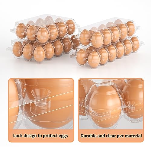 Egg Cartons Cheap Bulk 100 Pack, 1 Dozen Plastic Egg Carton for Refrigerator, Reusable Egg Container Holder for Storing, Sharing, Selling, Clear Egg Cartons for Home Ranch Farm Market-2x6 Grids | Reusable Bulk Egg Carton Clear Egg Holder for Home Ranch Fa