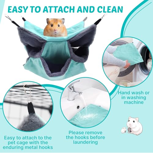 LYART Sugar Glider Pouch Hammock Bed Bedding, Sugar Glider Cage Accessories Toys for Rat, 3-Layer Hammock Make Pet Cages More Three-Dimensional (5.Purple) - color: 5.Purple