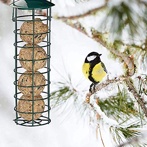 Suet Ball Bird Feeder Outdoor Hanging Metal Wire Wild Bird Feeder Fat Ball Food Feeder (1)