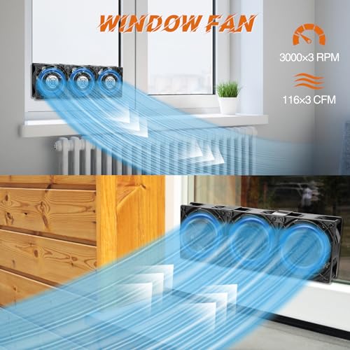3 x 120mm Big Airflow Computer Fan with AC 110V 120V 220V 240V Controller for Greenhouse Chassis Server CPU Case Mining Rig Cabinet Cooling Ventilation Window Exhaust Project (12038) - style: 12038 X 3