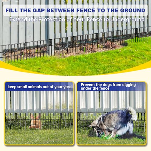 35 Panels Garden Fence Animal Barrier, 38 Ft(L) X 13 in(H) No Dig Fence for Dogs, Upgrade 1.2in Gap Garden Border Ground Defense, Rustproof Metal Outdoor Wire Fencing for Dogs, Rabbits - size: 35 Panels 38ft x 13in