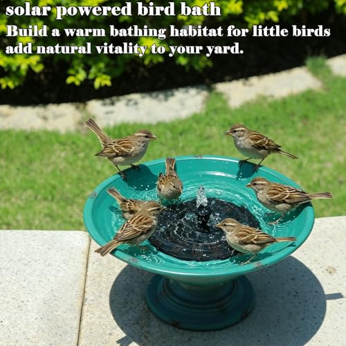 Solar Bird Bath Fountains, Bird Bath for Outside with cast Iron Base | bird bath fountains solar power;Rustproof & Weatherproof;bird bath bowl for outdoor garden and patio decoration