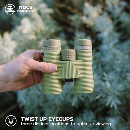 Nocs Provisions Field Issue Compact 10x32 Waterproof Binoculars Shockproof | Fogproof, 10X Magnification, Bak4 Prism, Multi-Coated Lenses for Adults & Kids, Bird Watching, Hunting & Wildlife Viewing - color: Ponderosa (Green), size: 10x32