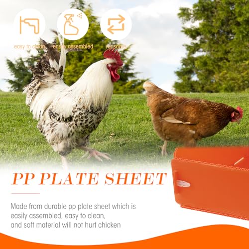 Touri Chicken Nesting Boxes, 6 Packs, Durable | For Laying Eggs, Fits Hens Ducks and Poultry - color: Orange-6 pack