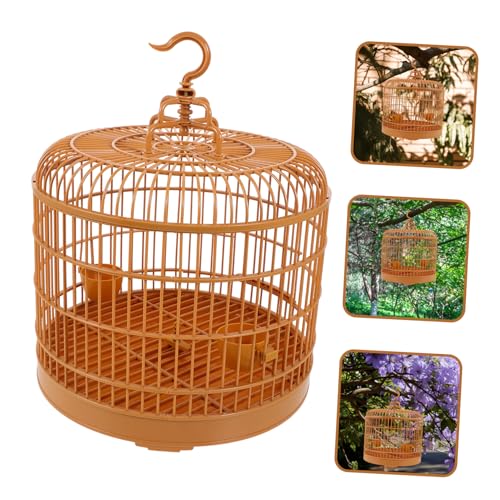 Vintage Hanging Bird Cage Round Decorative Bird Cage for Parakeets and Other Pets Multi-Functional Lightweight Design for Home Decor