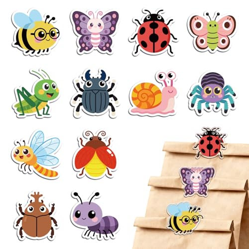 MAYJOYDIY 24Pcs 12 Styles Butterfly Bee Ladybug Acrylic Chip Clips Grasshopper Dragonfly Snail Bag Sealer Sealing Closures Cute Spider Ant Beetle Bag Clips for Food Storage Airtight Seal Grip - style: Insects