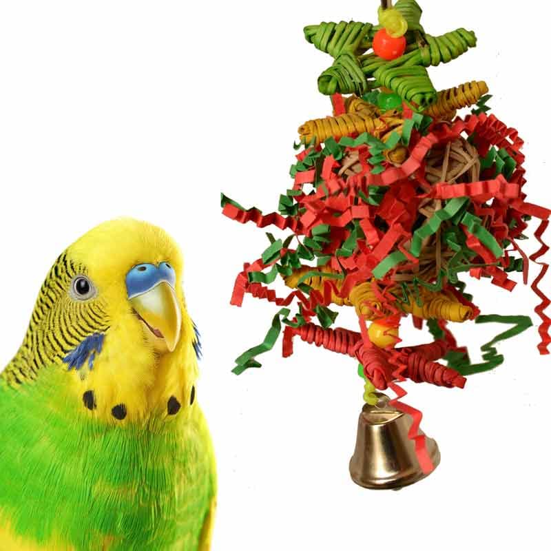 Super Bird Creations SB971 Xmas Crinkle Little Star Bird Toy, Small Bird Size, 6" x 2"