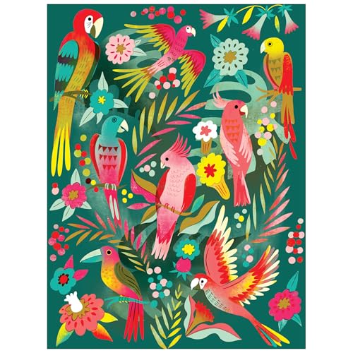 RoseArt - Birds, Butterflies & Blooms 500 Piece Double-Sided Jigsaw Puzzle – Matte & Glossy Sides– Nature Puzzle for Adults – 2-in-1 Puzzle with Poster