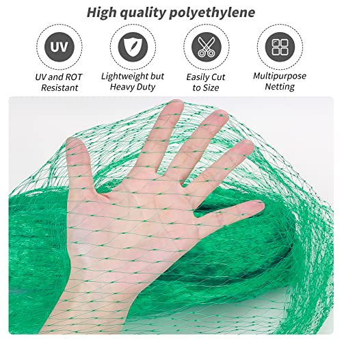 Kikhope Bird Netting, 16.5x33 ft Garden Mesh Net for Plants and Vegetables | Anti Bird Netting, Garden Plant Netting for Protecting Vegetables, Plants and Fruit Trees from Birds and Animals - size: 16.5x33 ft