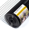 36in x 50ft Black Hardware Cloth 1 inch 16Ga PVC Coated Mesh | Vinyl Coated Fence, Welded Metal Chicken Wire Fencing Roll, Garden Plant Fencing, for Chicken Coop and Home Improvement - size: 1 inch 36in x 50ft