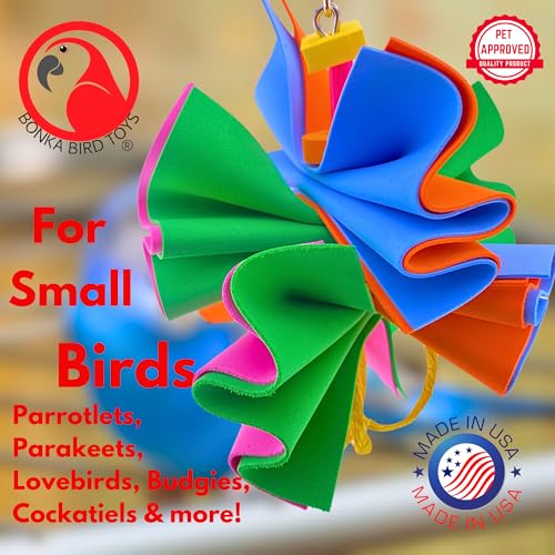 Bonka Bird Toys 1438 Foamy Crush 6" x 6" Foam and Paper Chew Toy for Cockatiels Parakeets Parrotlets and Small Birds Cage Entertainment