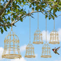 5PCS Bell Shaped Bird Nesting Material Holder, Refillable Material Holder for Wild Birds and Hummingbirds, Wild Bird Nesting Station for Patio, Bird Watching Gifts for Bird Lovers
