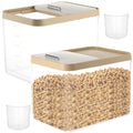 CIEOVO 2 Pack Airtight Dog Food Storage Container, 10Lbs Clear Pet Dog Food Storage Bin with Measuring Scoops for Rice Grain Pet Dog Cat Bird Dog Treat Storage Food Fresh