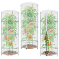 Garden Netting for Tomato Plants, Round Tomato Cage Plant Cover with Zipper | Set of 3, 57"x16" Tomato Trellis Bird Netting for Garden Protection, Tomato Net Insect Barrier for Climbing Plants Vegetables