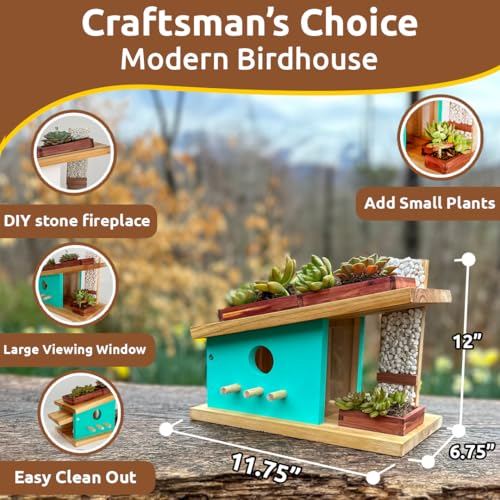 Modern Birdhouse Woodworking Kit | Complete DIY Birdhouse for Kids & Adults, Build Your Own BirdhouseKit for Creative Woodworking Crafts