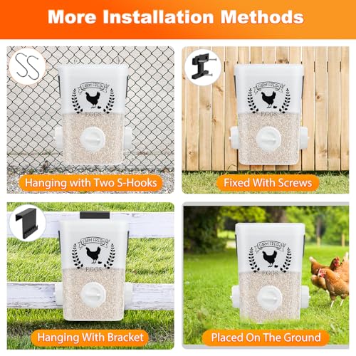 ‎Tgeyd Backyard Chicken Feeder & Waterer Set – No-Waste Feeding Station for Coop & Run, Gravity Water Cups, Feed Storage Container (3 Gal/15 LB)