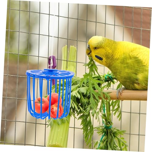 10pcs Lightweight Hanging Parrot Vegetable Feeder Basket for Bird Cages Clean Small Food Holder for Budgie Cockatiel Parakeet Wire Fruit Storage for Foraging and Feeding