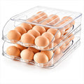 SMRCAD 36-Egg Dispenser with Silicone Bumpers, Auto-Rolling, Stackable | BPA-free food-grade PET | Stackable with lid | Built-in handle | Fits Large to Jumbo Eggs | Hand wash only - size: 2 Layer Holder 36 Eggs (L SIZE)