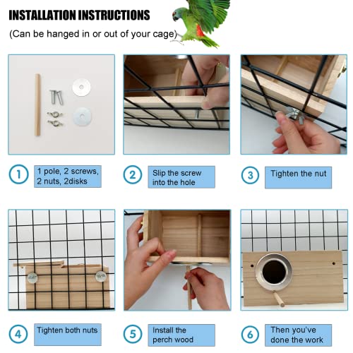 Parakeet Nesting Box, Bird Nest Breeding Box Cage Wood House for Finch Lovebirds Cockatiel Budgie Conure Parrot (M:9.8"×5.1"×5.3") - size: Medium: 9.8" x 5.1" x 5.3"