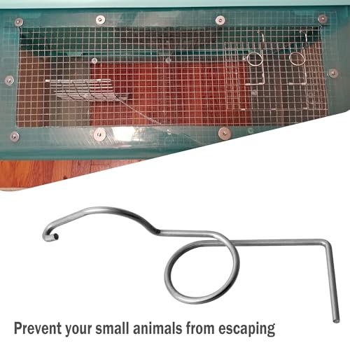 Stainless Steel Wire Door Cage Latches, Right, 25 Pack | for Fixing Pet Wire Crate Latch Lock, Small Animal Cage Door Hook