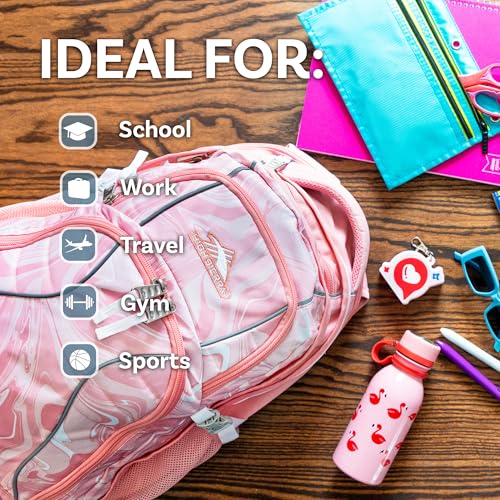 High Sierra Swerve Daypack, Pink Marble - Bubblegum Pink, One Size - color: Pink Marble/Bubblegum Pink