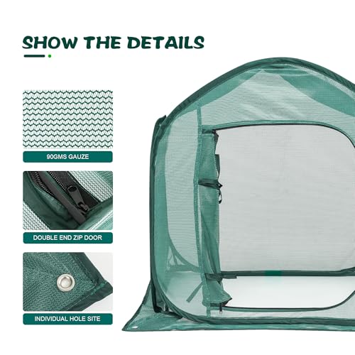 UV-Resistant Durable Pop Up Plant Covers & Garden Mesh Netting - Protective Bird Netting for Tomato & Crop Protection, Portable Pop-Up Mesh Plant Covers for Raised Beds