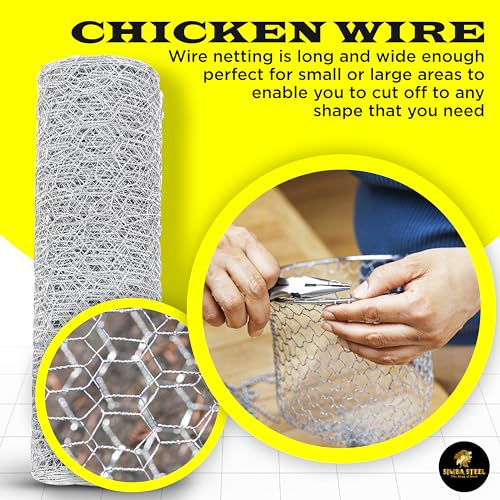 Chicken Wire 12 in x 100 FT x 2” Mesh x 20GA | Poultry Wire Netting | Hot Dipped Galvanised | Hexagonal Galvanized Mesh for Chicken Coop, Rabbit Cage, Fence Barrier PM12x100x2 - style: 12 in x 100 FT x 2 in