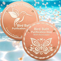 OICEME Bird Bath Purification Disk Pure Copper Outside Solar Power Women Wild Hanging Bowl Metal Hummingbird Cleaner Pedestal Outdoor Feeder Warmer Humming Cage Dispenser Gifts - color: Gold 2 PCS Bird&Butterfly