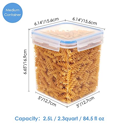 Vtopmart 2.5L / 84.5oz Food Storage Containers, 4 PCS, Blue | Airtight Seal, BPA Free, Food Grade Material, Dishwasher Safe (Not Lids) - color: Blue, size: 2.5L