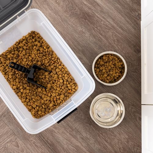IRIS USA Dog Food Storage Container, Up to 58 lbs, Dark Gray, Made in USA | Includes 2-Cup Scoop & Wheels, Airtight Seal, BPA-Free, Bird Seed, Cat food, Cat Litter, Chicken Feed, Pellets - color: Dark Gray, size: 58 lbs