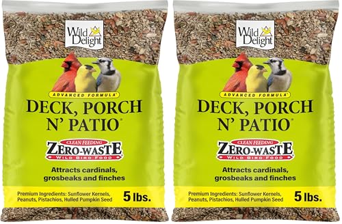 Wild Delight Deck, Porch N' Patio No Waste Bird Food, 5 lb, (374050) (Pack of 2) - size: 5 Pound (Pack of 2), style: Porch N' Patio 5lb