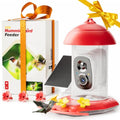 Solar Hummingbird Feeder with Camera for Outdoors, 2K Smart AI | 2K live video smart bird camera, AI species identification, Ant & bee proof, 3 feeding ports, Ideal gift for bird lovers