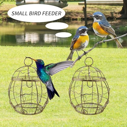 4 Pack Bird Feeder, Suet Ball Feeders for Outside Hanging, Metal Hanging with Hooks, Fat Ball Bird Feeder Suet Feeder for Wild Birds Outdoor Garden