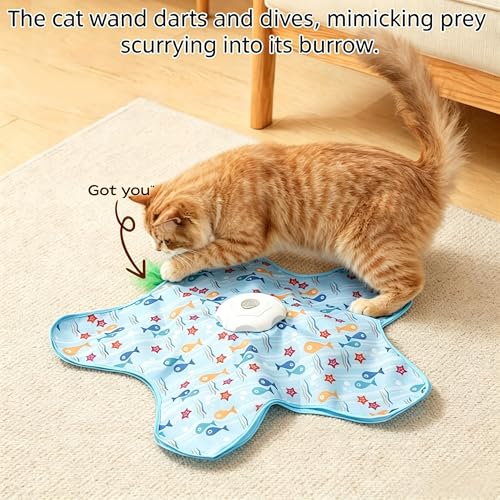 Hide and Seek Interactive Cat Toy, Motion Activated | with Bird Sounds, 5-Hole USB Rechargeable Puzzle Toy for Indoor Cats & Multi-Cat Households