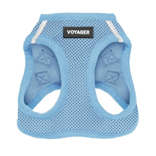 Voyager Step-in Air Dog Vest Harness - Baby Blue, X-Small | 13 - 14.5" in Chest, Reflective Bands, All Weather Breathable Air Mesh, Cats Compatible, Lightweight, Fast Drying - color: Harness (Baby Blue), size: XS (Chest: 13 - 14.5")