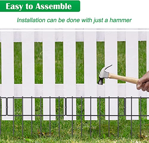 10 Pack Animal Barrier Fence, 17 Inch(H) X 10 Ft(L) Decorative Garden Fencing for Garden. | Fence Gap Blocker, Hard and Rustproof, Easy to Install - size: 17'' (H) X 10' (L)