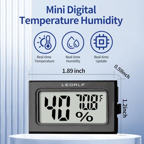Humidity Meter Hygrometer Room Thermometer Indoor Digital Temperature and Humidity Monitor Mini Hygrometer Thermometer for House Office Home Garden and Cellar, 6 Pack - style: Style B-Black-6pcs