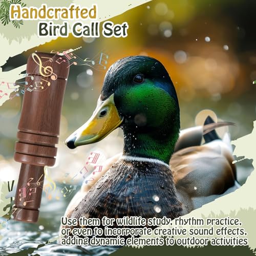 Shappy 12 Pcs Wooden Bird Call Set Handmade Bird Call Gifts for Birdwatchers, Nature Lovers, Outdoor Exploration Activities Camping Trips Realistic Sounding Whistle